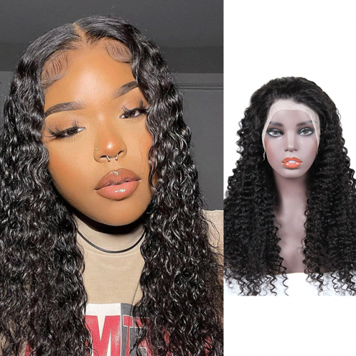 HD/Transparent Lace 13*4 Frontal Wigs Yellow Band 100% Virgin Hair Deep Wave/Curly Hair Wigs 10-30inch Berrys Fashion Hair