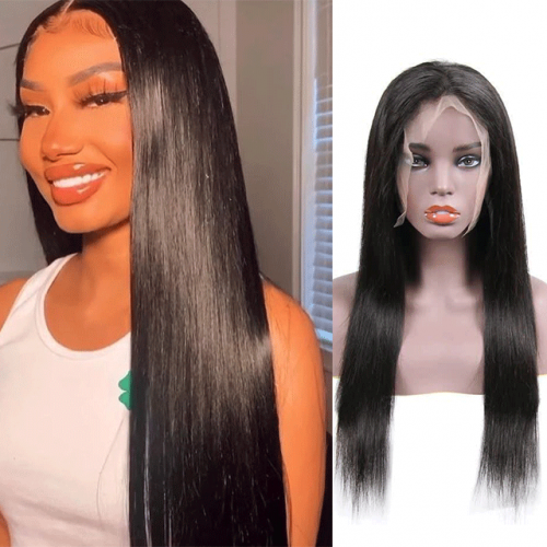 HD/Transparent Lace 13*4 Frontal Wigs Yellow Band 100% Virgin Hair Straight Hair Wigs 10-30inch Berrys Fashion Hair