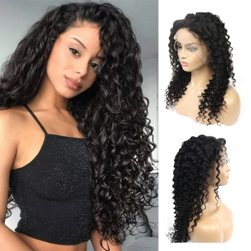 Remy Hair Lace Front Wigs 13x4 deep wave hair 10-30 inch any density with Bleached Knots and Natural Hairline Berrys Fashion