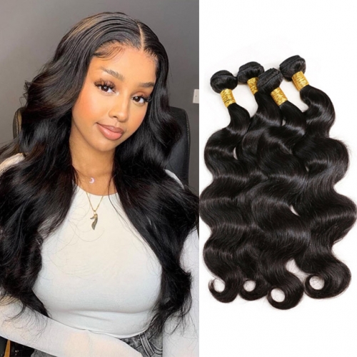 Brazilian Body Wave 100% unprocessed Raw Human Hair Extensions 10-30 inch  Berrysfashion Hair Free Shipping 1B Natural Black Color
